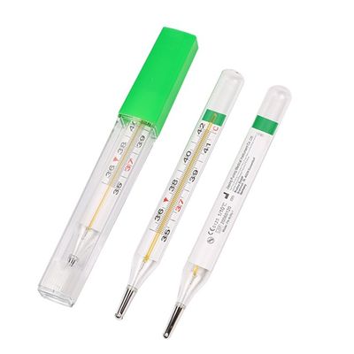 의료 적색 액체 유리 겨드랑이 직관 구강 온도 측정기 맞춤형 OEM 지원