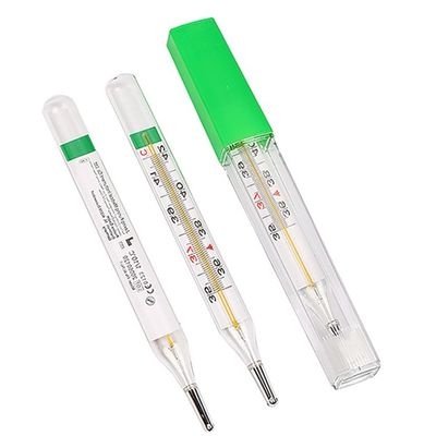 의료 적색 액체 유리 겨드랑이 직관 구강 온도 측정기 맞춤형 OEM 지원