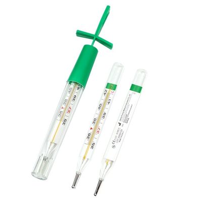 의료 적색 액체 유리 겨드랑이 직관 구강 온도 측정기 맞춤형 OEM 지원