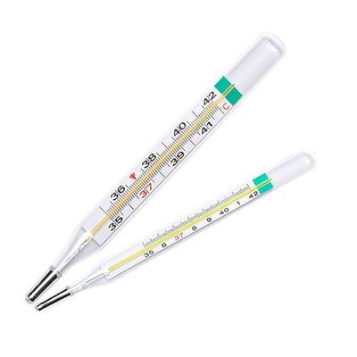 의료 적색 액체 유리 겨드랑이 직관 구강 온도 측정기 맞춤형 OEM 지원